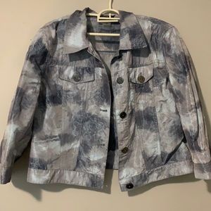 Rose embroidered sky pattern jacket